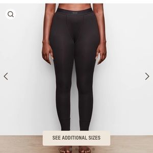 Skims cotton rib vest and leggings set black top size small and medium leggings